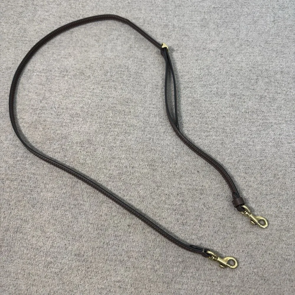 Coach Purse Replacement Strap Crossbody Dark Brown Leather Gold Adjustable 46